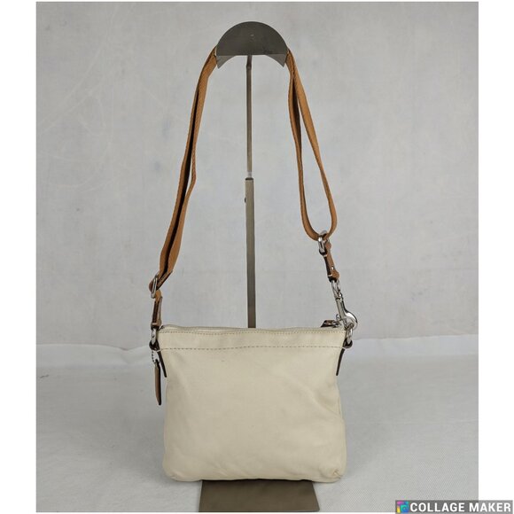 Authentic Coach Park Ivory Brown Leather Swing-pack Cross-body Bag - Picture 2 of 16